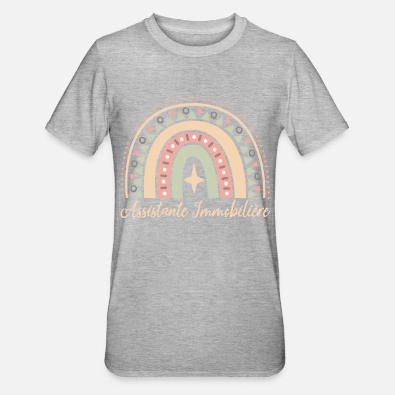 Cadeau Assistante Immoblière. assistante. - T-shirt polycoton Unisexe - gris chiné