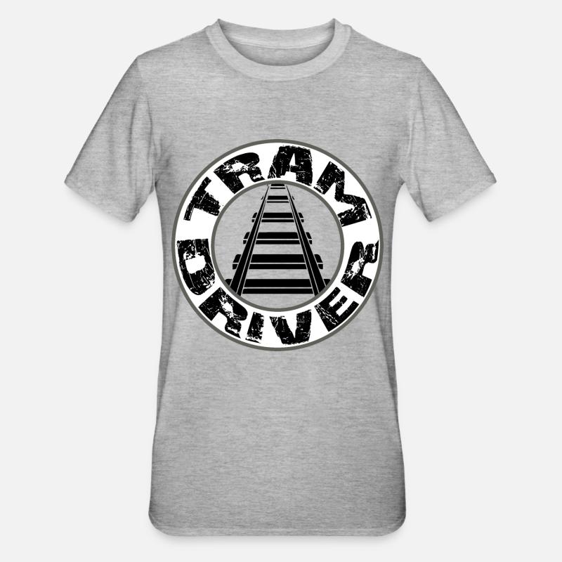 Logo Tram Driver Round - T-shirt polycoton Unisexe - gris chiné