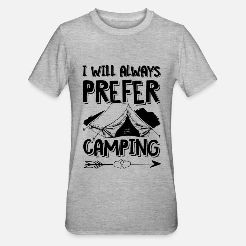 camping zelten - Unisex Polycotton T-Shirt - Grau meliert
