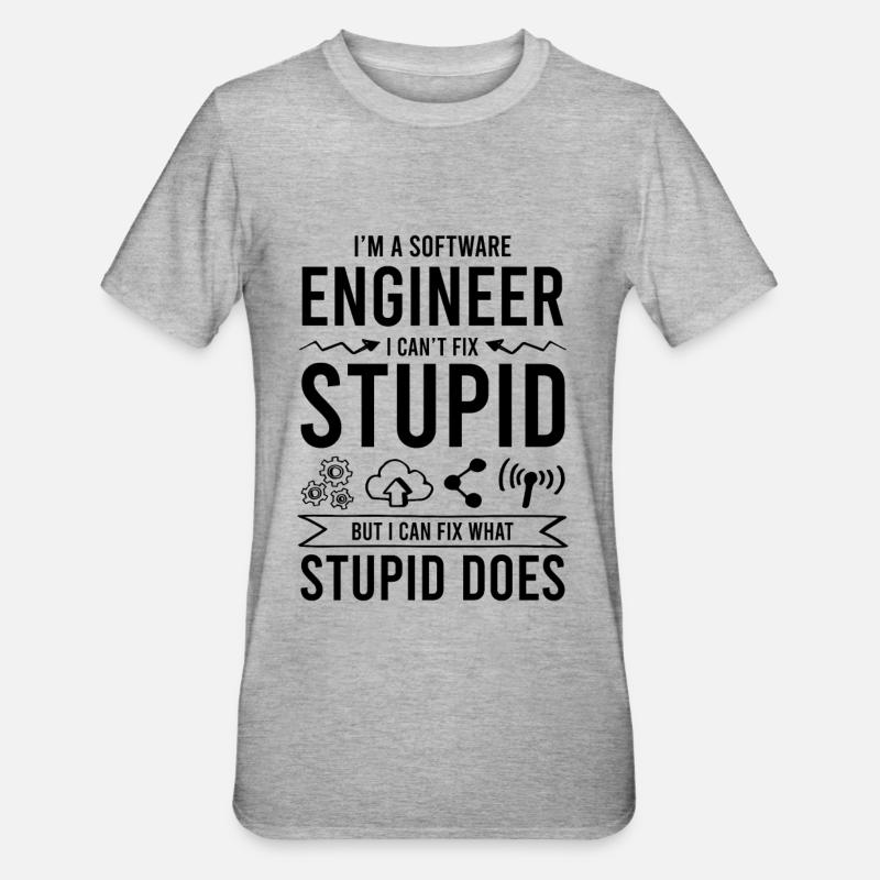 software ingenieur spruch - Unisex Polycotton T-Shirt - Grau meliert