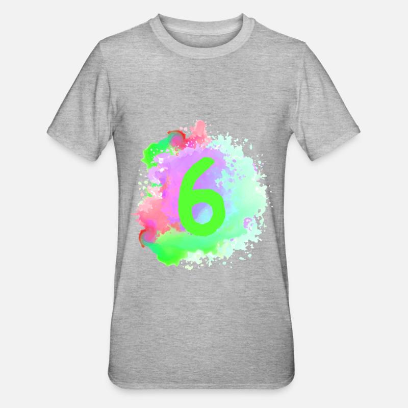 6 Nombre d’objets blob - T-shirt polycoton Unisexe - gris chiné