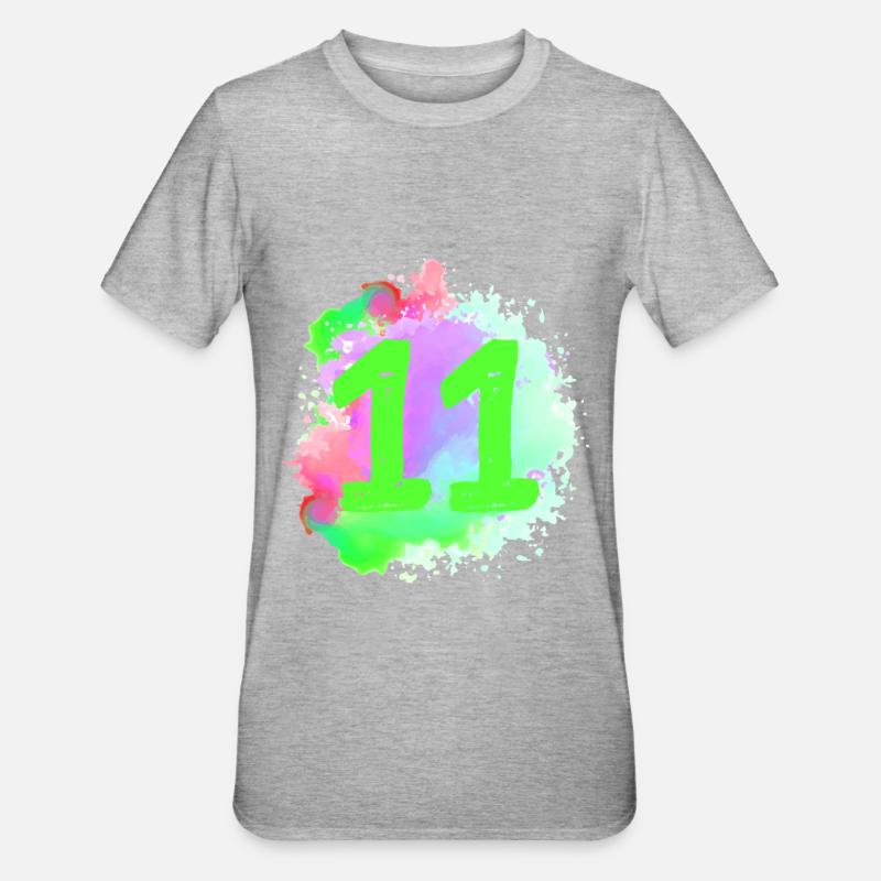 11 Nombre d’objets blob - T-shirt polycoton Unisexe - gris chiné