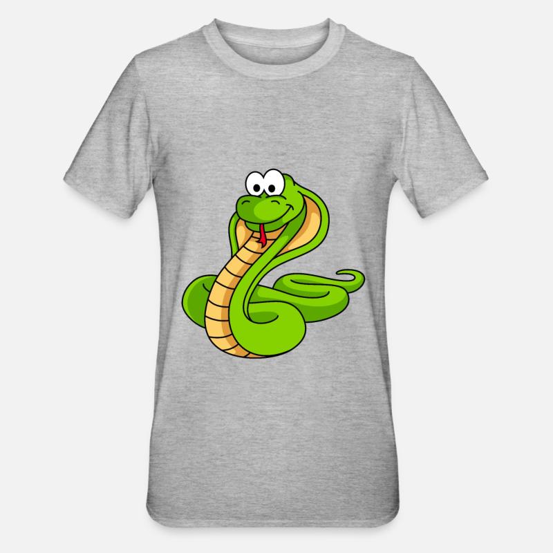 Serpent Cobra Comic Animal - T-shirt polycoton Unisexe - gris chiné