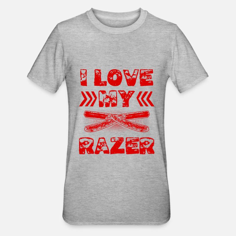 J’aime mon Razer - T-shirt polycoton Unisexe - gris chiné