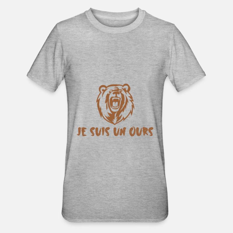 Je suis un ours - T-shirt polycoton Unisexe - gris chiné