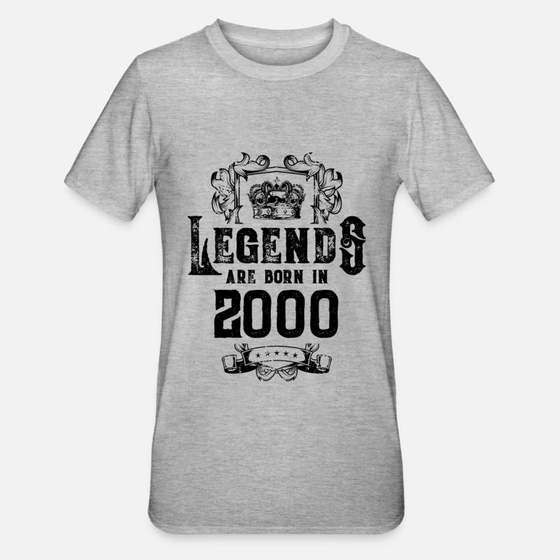 2000 legends birthday - Unisex Polycotton T-Shirt - heather grey