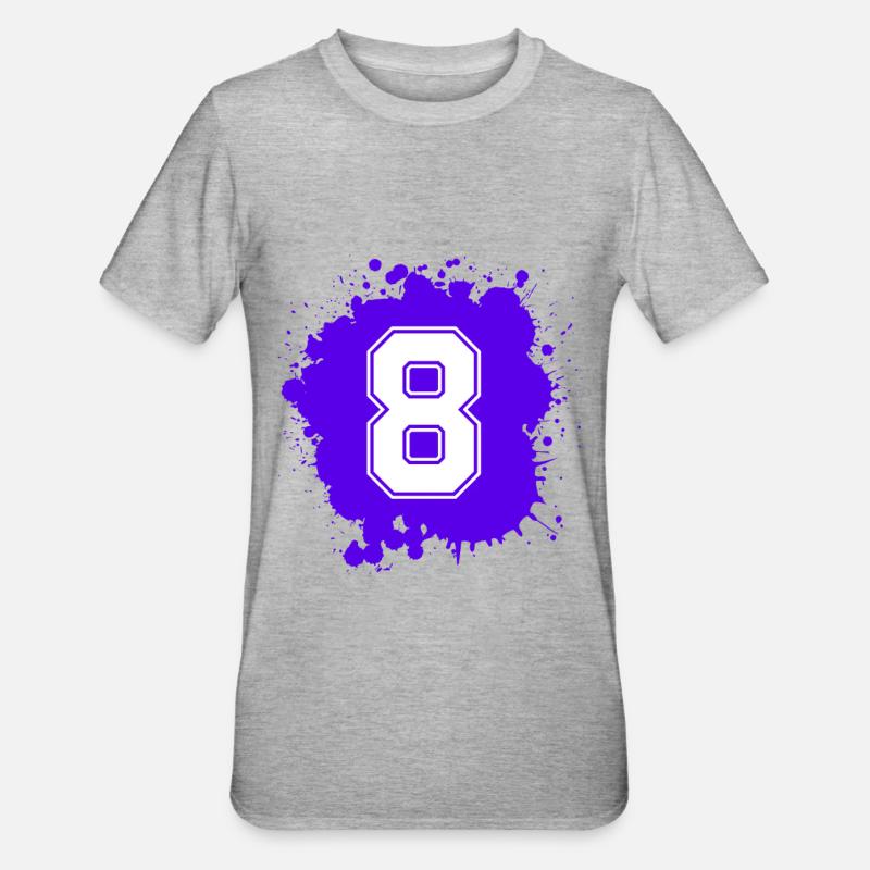 8 Nombre d’objets blob - T-shirt polycoton Unisexe - gris chiné