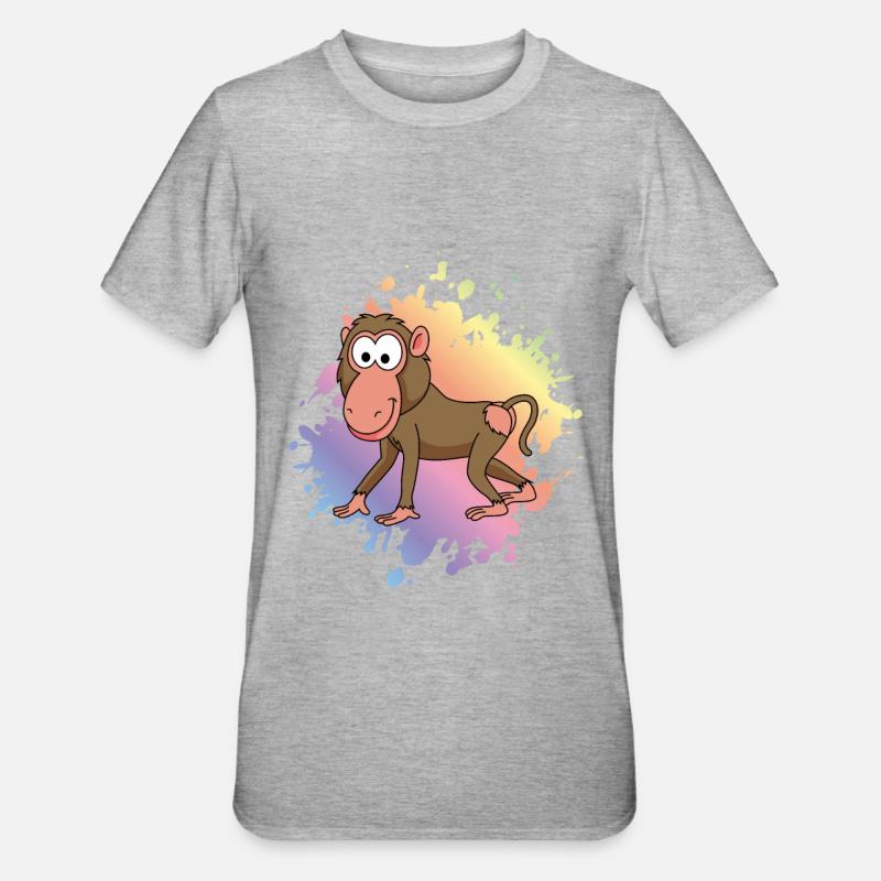 Monkey monkey comic - Unisex Polycotton T-Shirt - heather grey