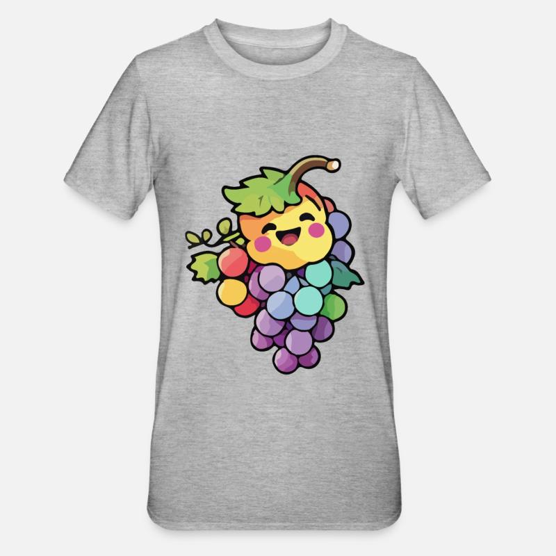 Grapes Comic - Unisex Polycotton T-Shirt - heather grey