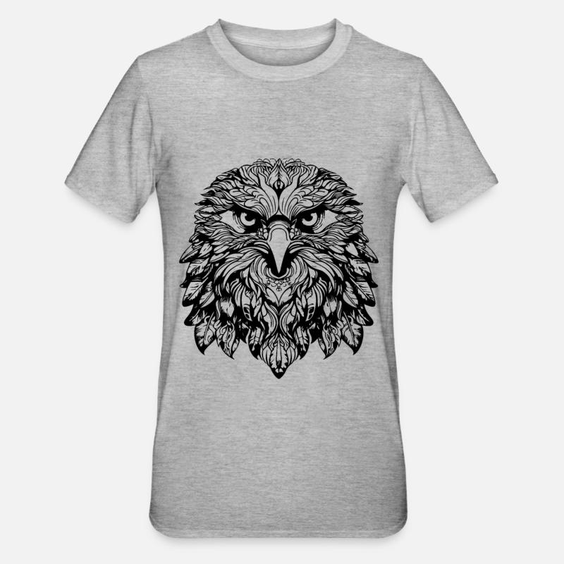 Aigle Mandala Boho - T-shirt polycoton Unisexe - gris chiné