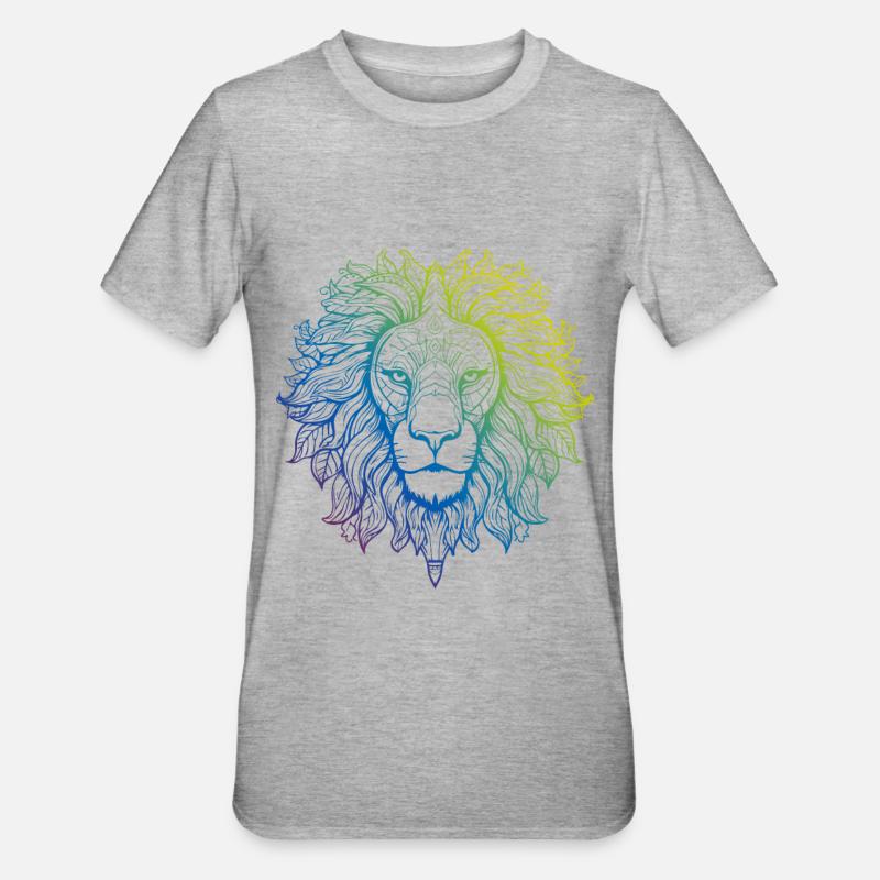 Leo Mandala Boho - T-shirt polycoton Unisexe - gris chiné