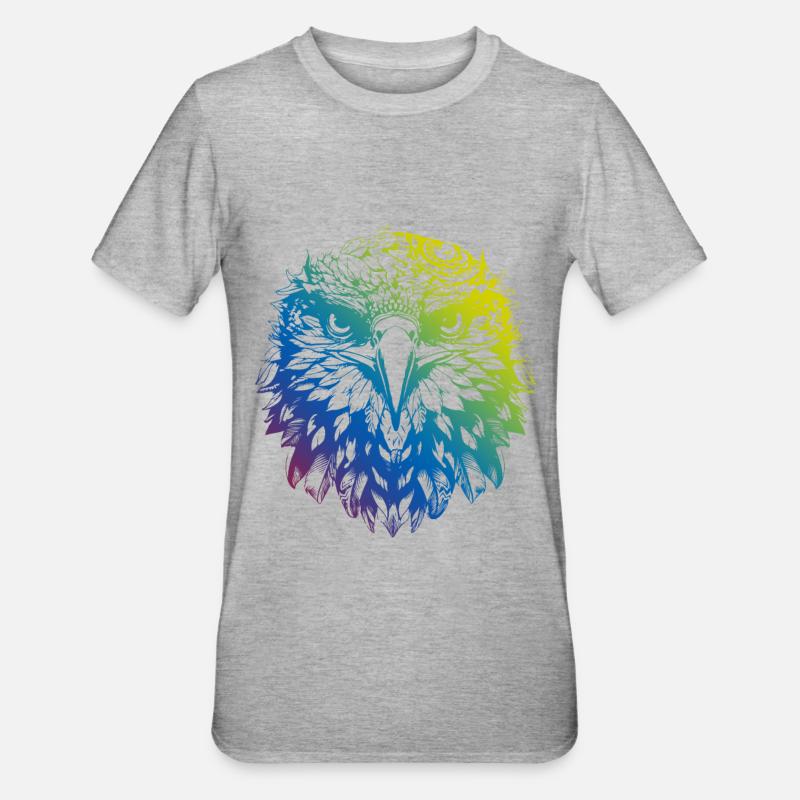 Aigle Mandala Boho - T-shirt polycoton Unisexe - gris chiné