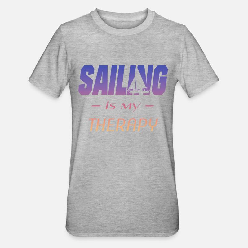 sailing - Unisex Polycotton T-Shirt - Grau meliert
