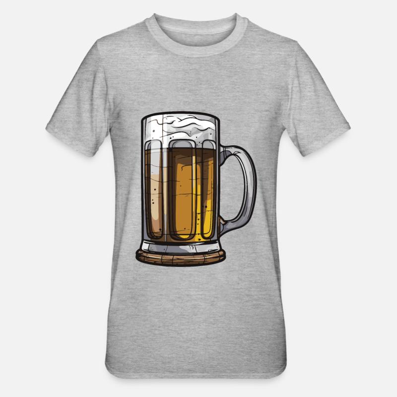 Bier Glas Symbol - Unisex Polycotton T-Shirt - Grau meliert
