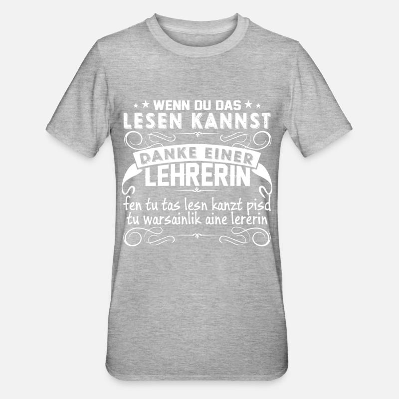 Danke Lehrerin - Unisex Polycotton T-Shirt - Grau meliert