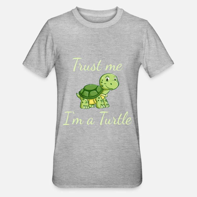 funny turtle - Unisex Polycotton T-Shirt - heather grey