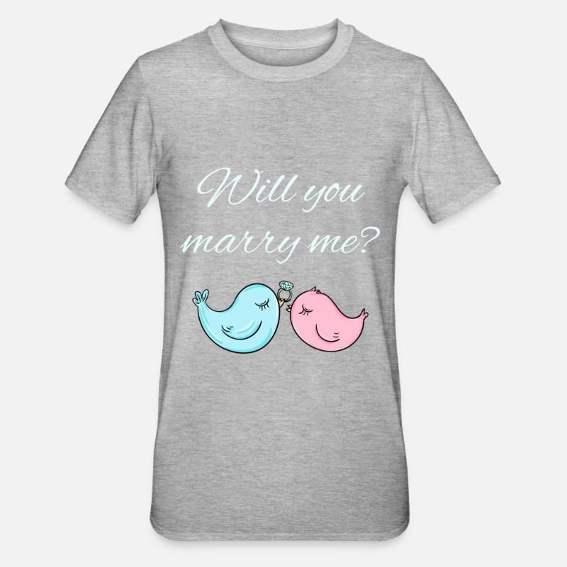 Demande de mariage - T-shirt polycoton Unisexe - gris chiné