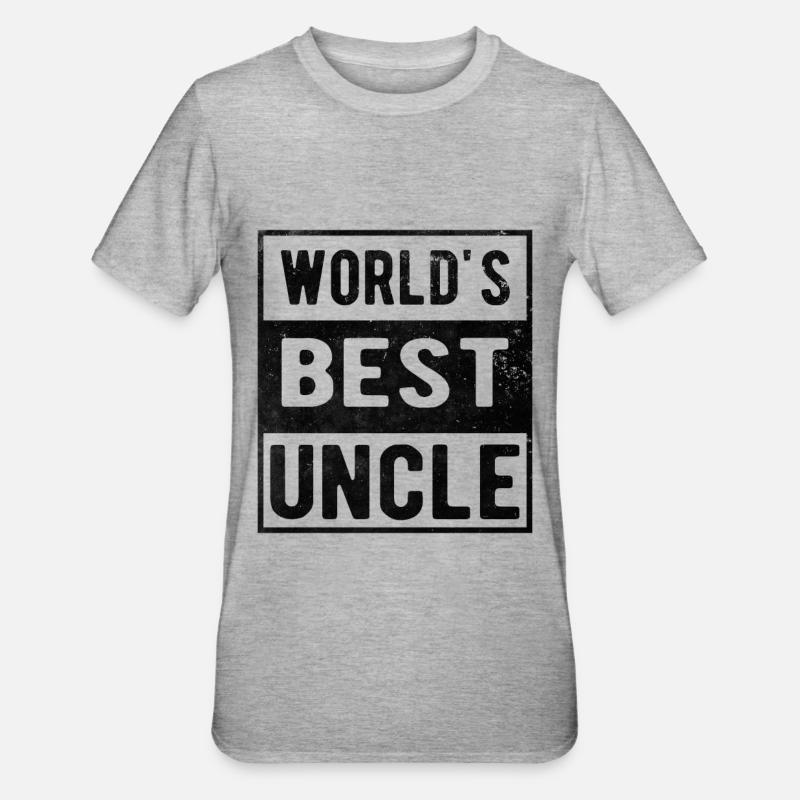 Welt bester Onkel - Unisex Polycotton T-Shirt - Grau meliert