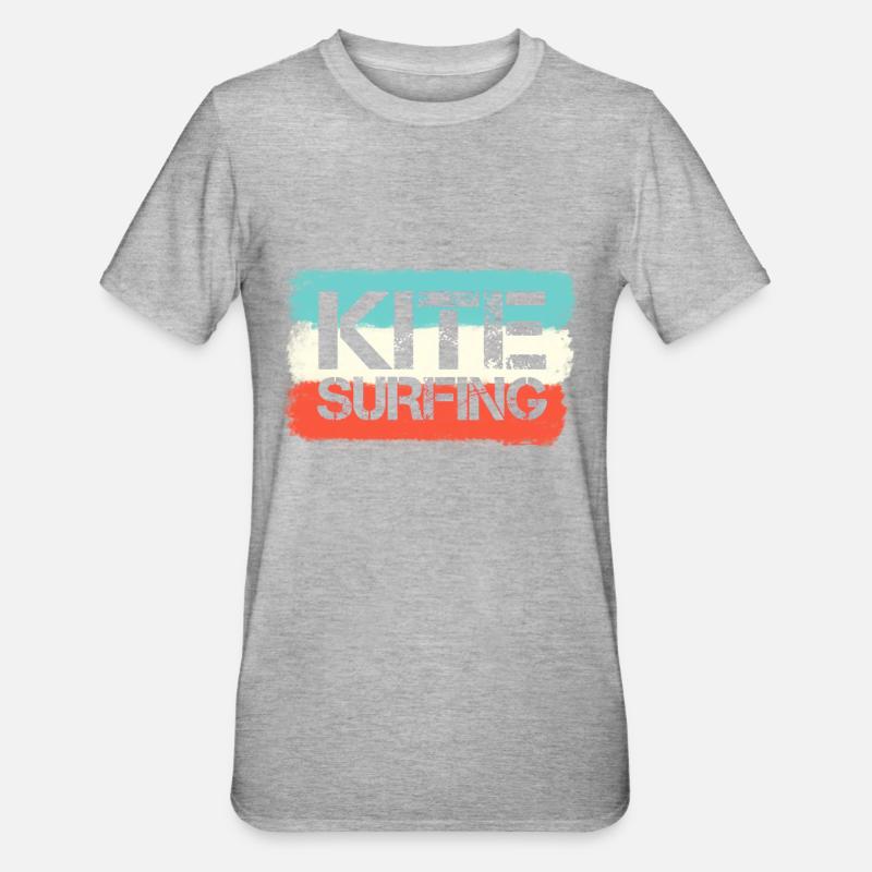 Kite Surf Retro - T-shirt polycoton Unisexe - gris chiné