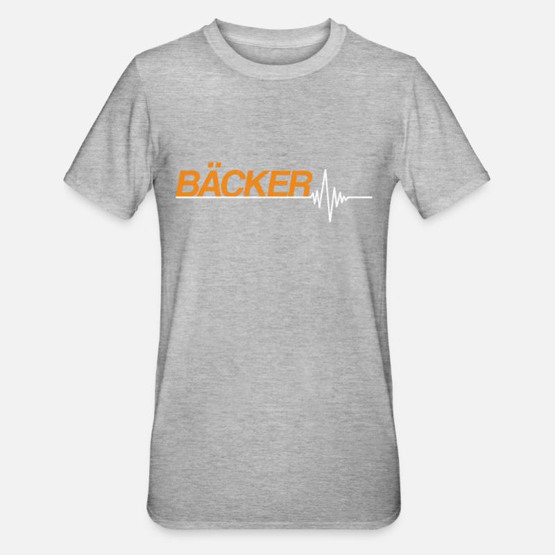 Bäcker - Unisex Polycotton T-Shirt - Grau meliert