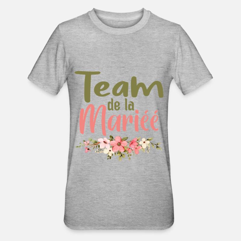 Team de la mariée - T-shirt polycoton Unisexe - gris chiné