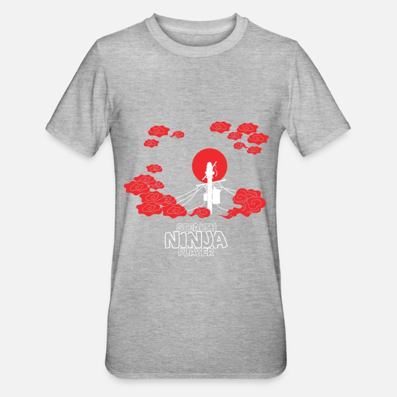 Stealth-Ninja Zocker - Unisex Polycotton T-Shirt - Grau meliert