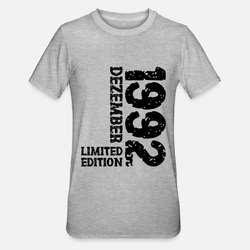 1992 décembre édition limitée 31e anniversaire décoration - T-shirt polycoton Unisexe - gris chiné