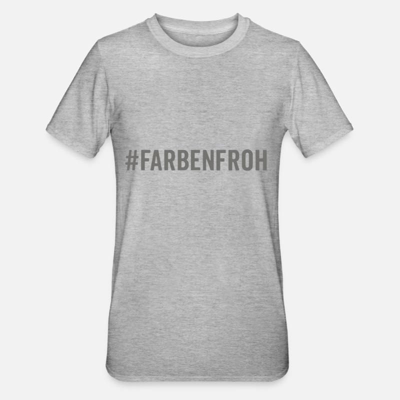 #farbenfroh Conception de hashtag - T-shirt polycoton Unisexe - gris chiné