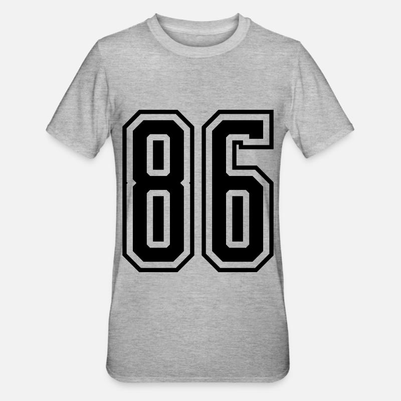 numéro à 86 chiffres - T-shirt polycoton Unisexe - gris chiné