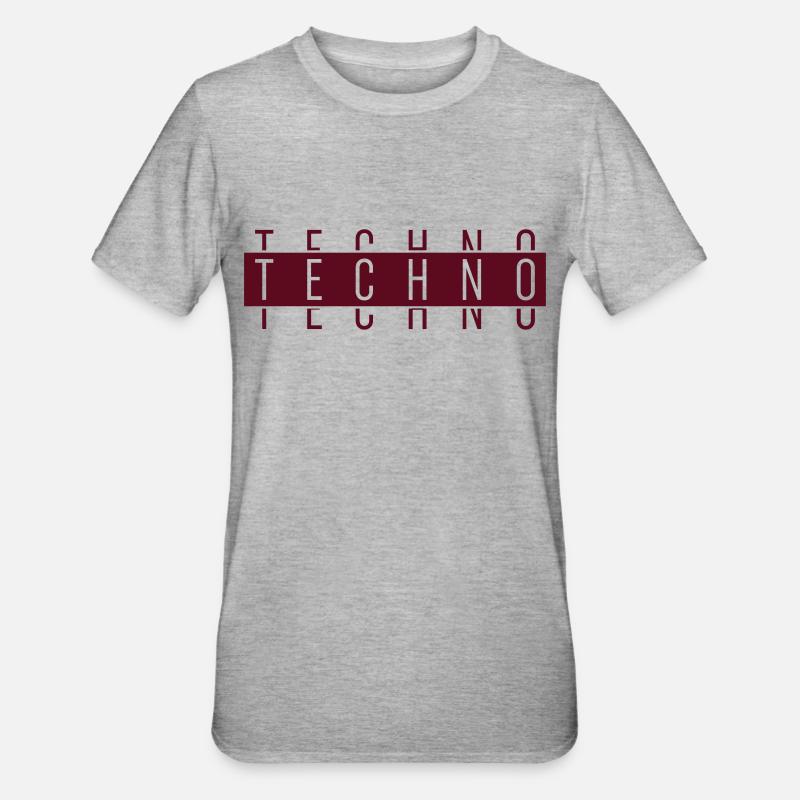 TECHNO TECHNO TECHNO - Unisex Polycotton T-Shirt - Grau meliert