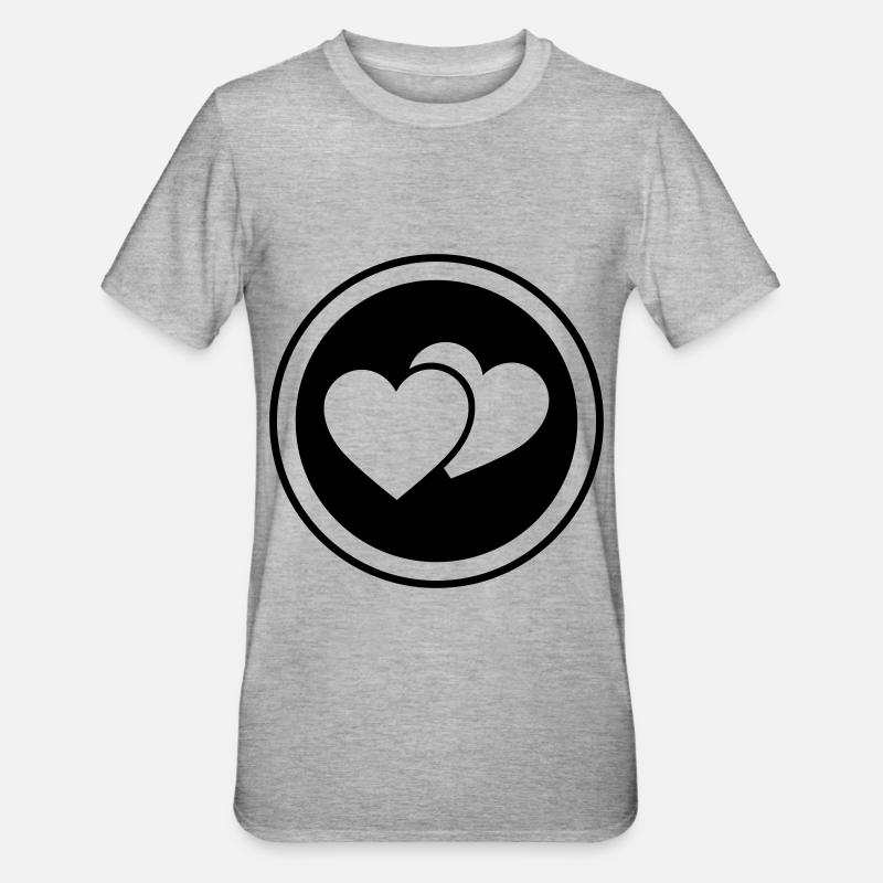 Symbole du cœur - T-shirt polycoton Unisexe - gris chiné