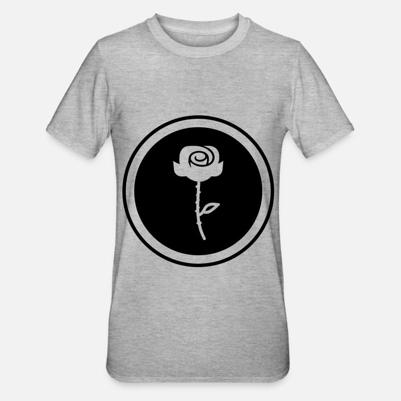 Symbole de la rose - T-shirt polycoton Unisexe - gris chiné
