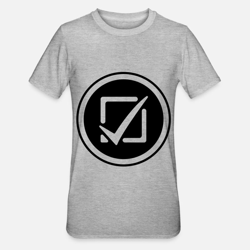 Cochez la case - T-shirt polycoton Unisexe - gris chiné