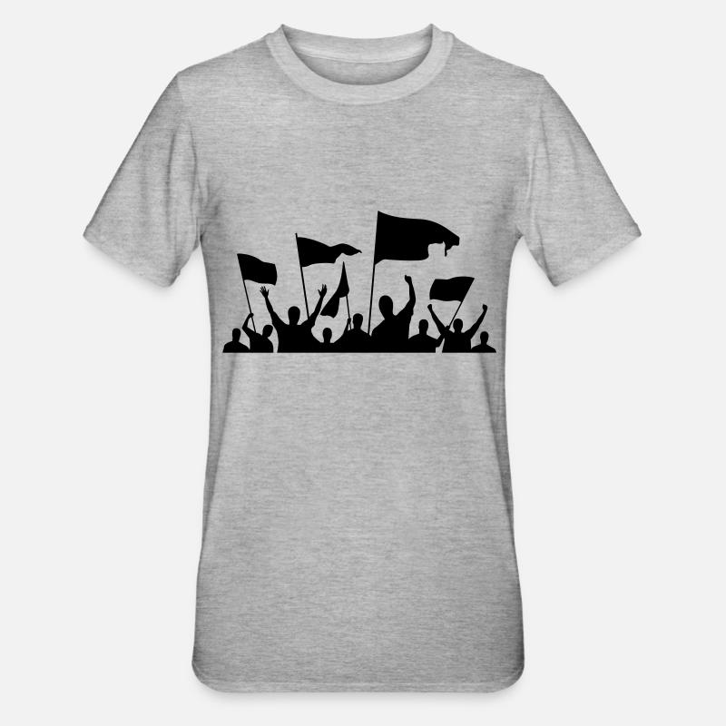 Demonstration / Protestaktion - Unisex Polycotton T-Shirt - Grau meliert