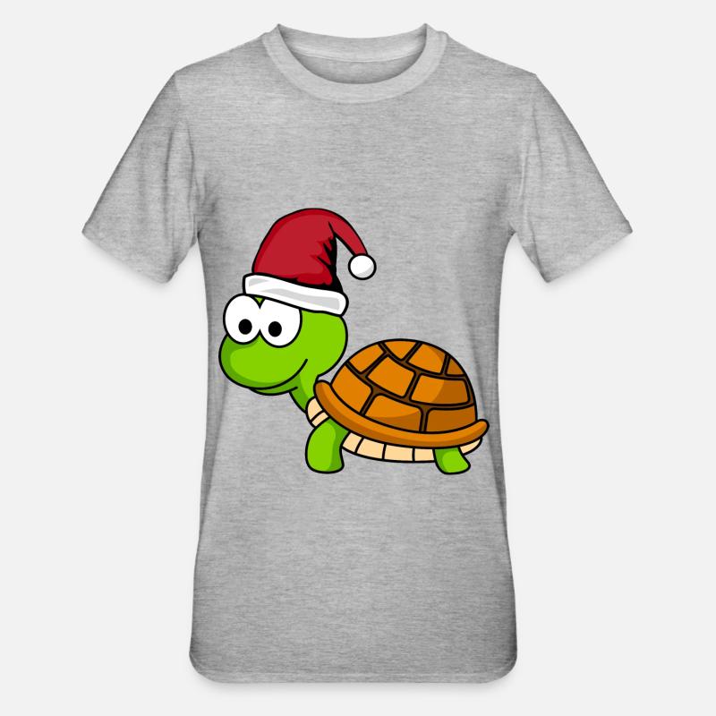 Turtle Comic Christmas - Unisex Polycotton T-Shirt - heather grey