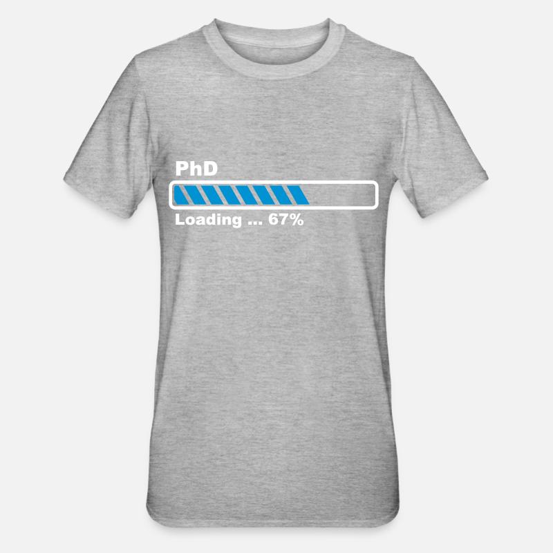 PhD loading bar - Unisex Polycotton T-Shirt - heather grey