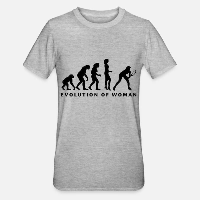 evolution_female_tennis_b_1c - T-shirt polycoton Unisexe - gris chiné