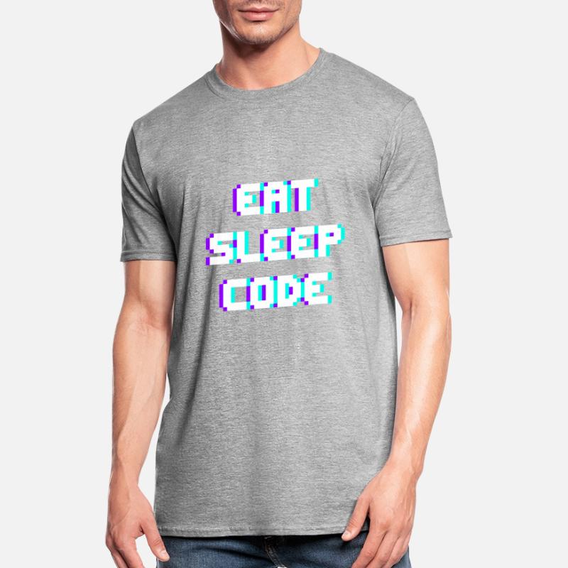 EAT SLEEP CODE Programmeur Coder Devise T-shirt polycoton Unisexe