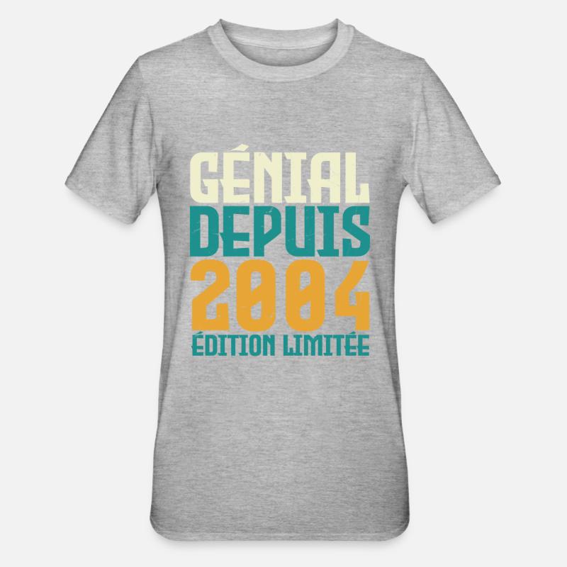 Génial depuis 2004 - T-shirt polycoton Unisexe - gris chiné