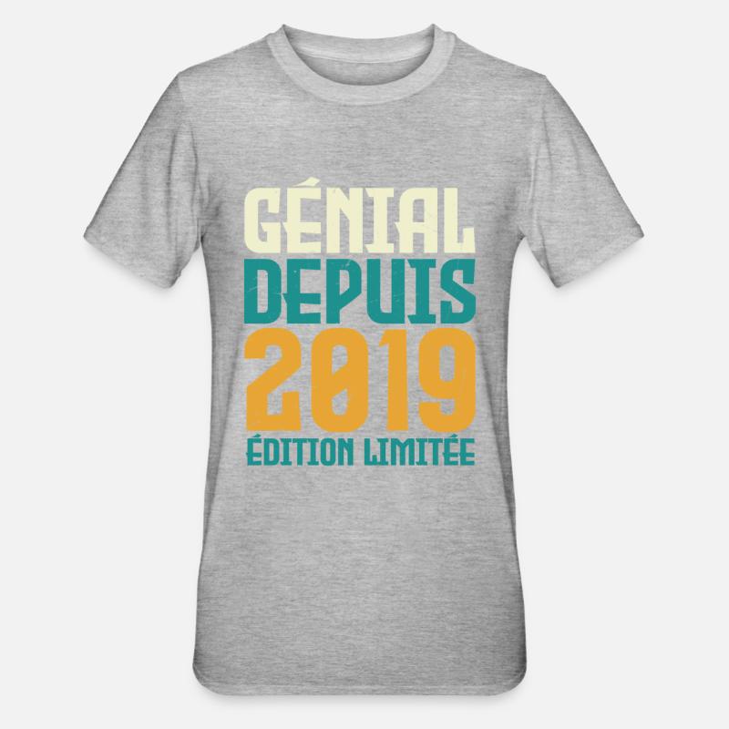 Génial depuis 2019 - T-shirt polycoton Unisexe - gris chiné
