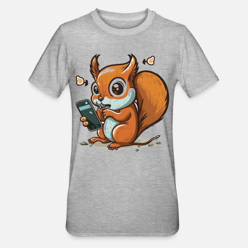 Scroll On, Squirrel! - Unisex Polycotton T-Shirt - heather grey