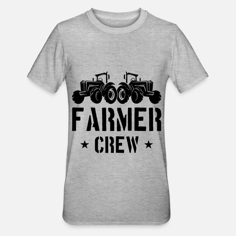 Farmer Crew Tractor Bauer - T-shirt polycoton Unisexe - gris chiné