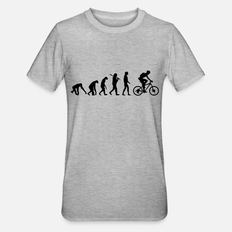 FAHRRAD EVOLUTION - Unisex Polycotton T-Shirt - Grau meliert
