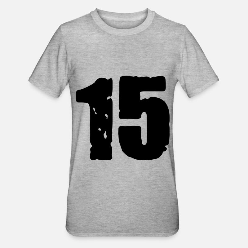 Maillot à 15 chiffres - T-shirt polycoton Unisexe - gris chiné