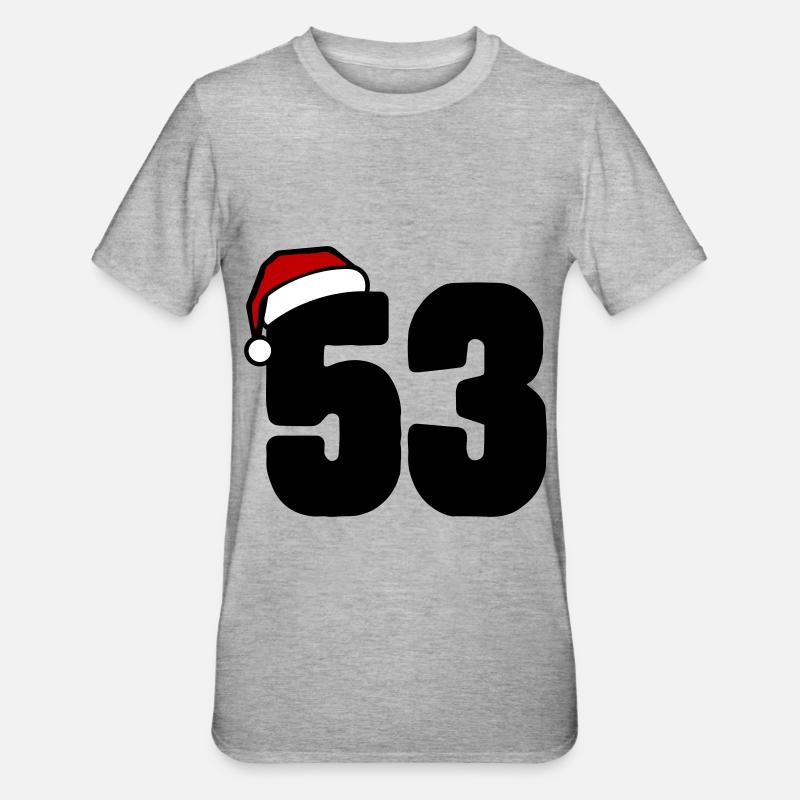 53 Numéro Noël - T-shirt polycoton Unisexe - gris chiné