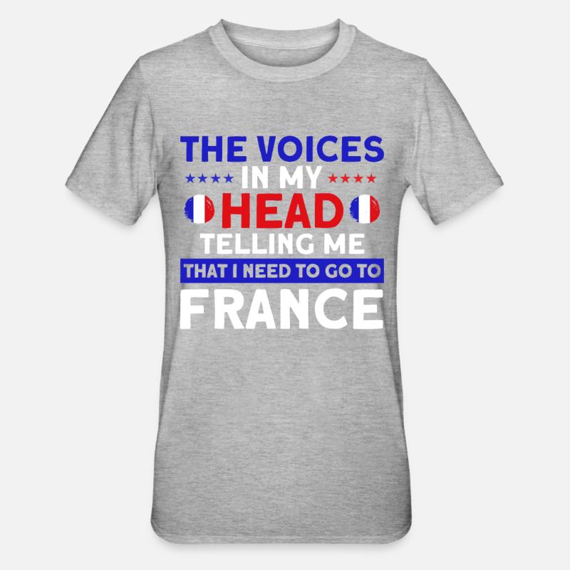 Français Drapeau Français Roots Cadeau - T-shirt polycoton Unisexe - gris chiné