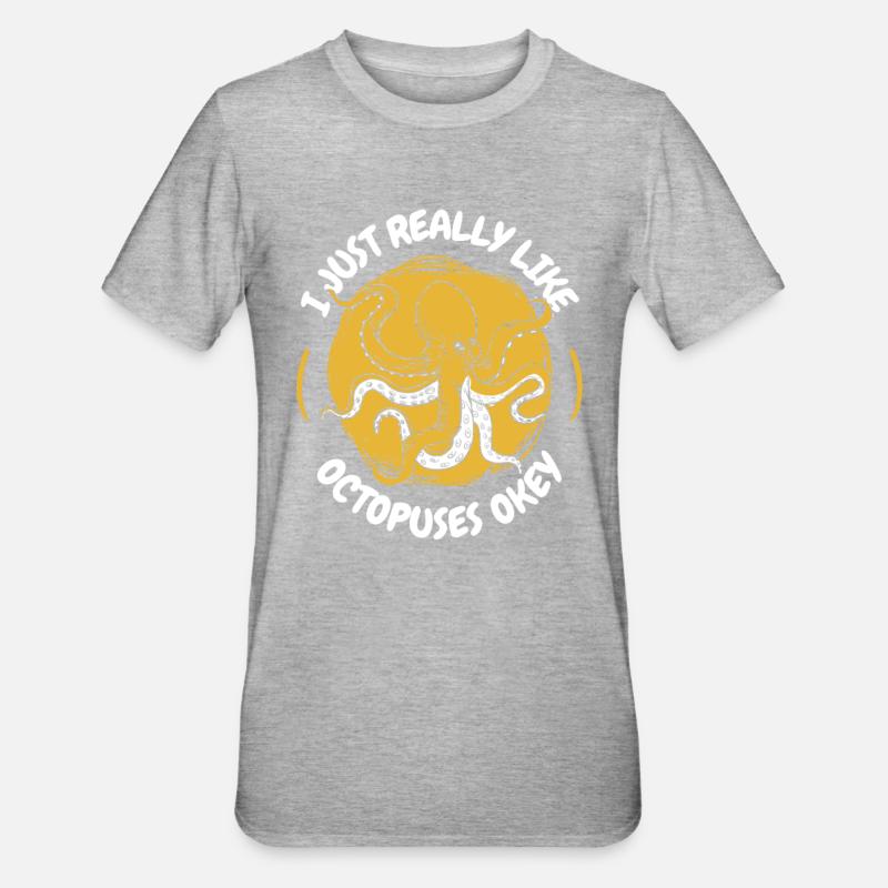 Octopus Octopus Cuttlefish Animal - Unisex Polycotton T-Shirt - heather grey