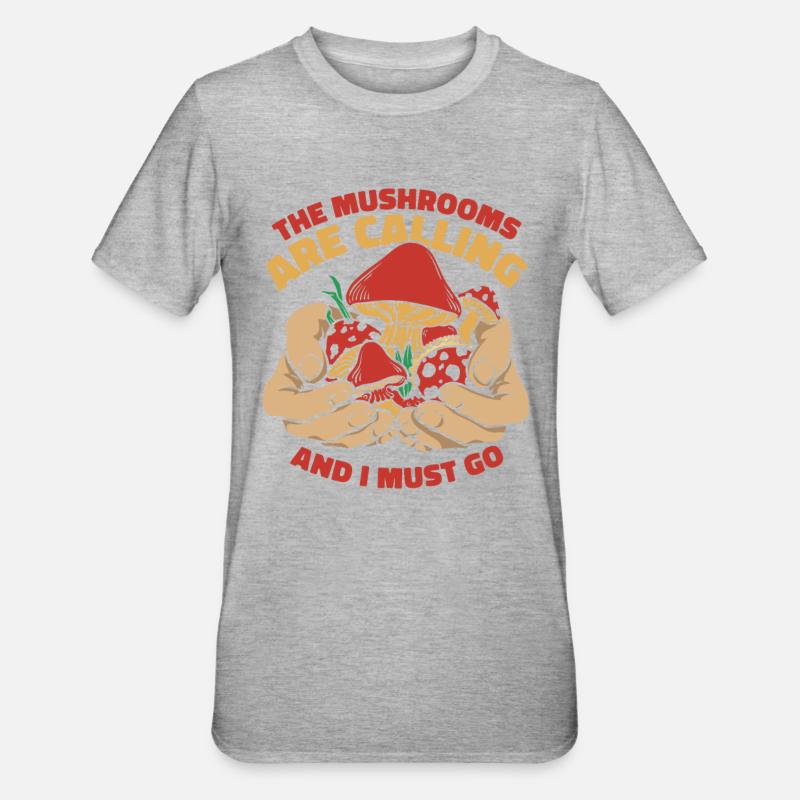 Champignons Champignons Champignon Champignon - T-shirt polycoton Unisexe - gris chiné