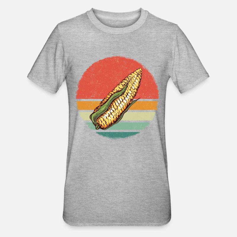 Mais Maiskolben Bauer - Unisex Polycotton T-Shirt - Grau meliert
