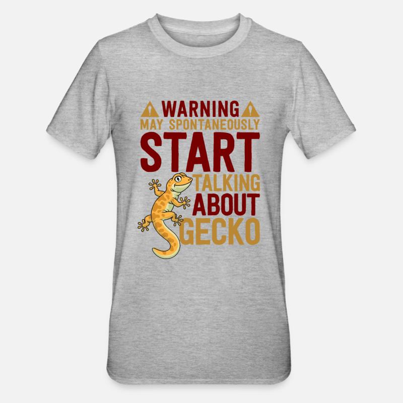 start talking about Gecko - Unisex Polycotton T-Shirt - Grau meliert